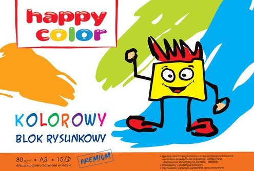 Blok rysunkowy Happy Color A3/15k - kolorowy (HA 3708 3040-09)