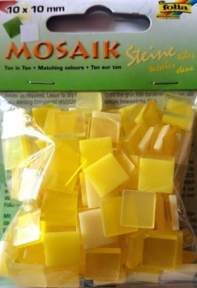 Mozaika kamyczk 10x10mm żółta