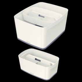 Przybornik na biurko Leitz my box organizer mały z uchwytem - biały (53230001)