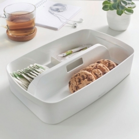 Przybornik na biurko Leitz my box organizer mały z uchwytem - biały (53230001)