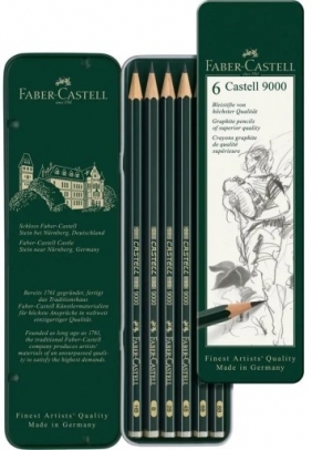 Ołówki Faber-Castell 9000, 6 sztuk (119063)
