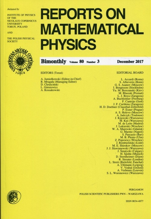 Reports on Mathematical Physics 80/3 2017 Pergamon