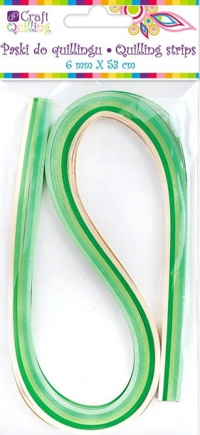 Paski papieru do quillingu 6 MM 100 szt odcienie zieleni