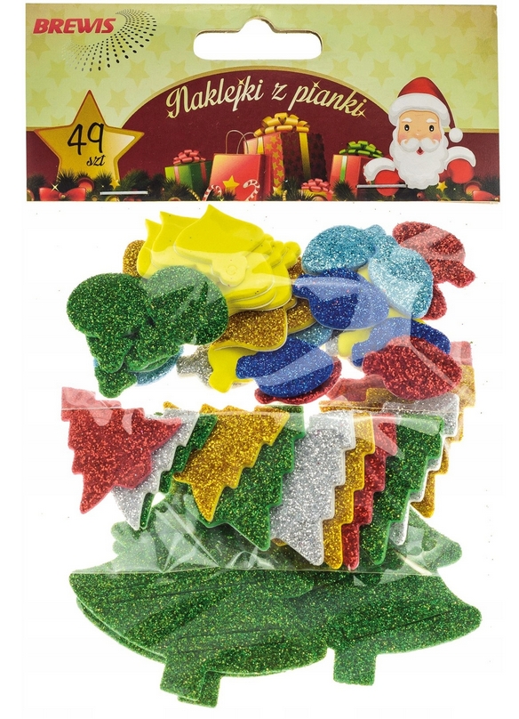 <img src='https://webimage.pl/pics/640/1/d5906190681003.png' style='height:440px' /> Naklejki z pianki choinki i bąbki z brokatem