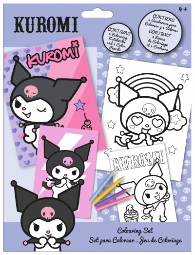 <img src='https://webimage.pl/pics/640/3/d8435507893640.jpg' style='height:440px' /> Kolorowanki z kredkami Kuromi KU00019