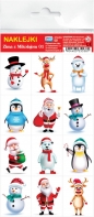 Zima z Mikołajem 01 Naklejki 4 sztuki