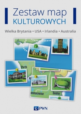 Zestaw map kulturowych Wielka Brytania USA Irlandia Australia