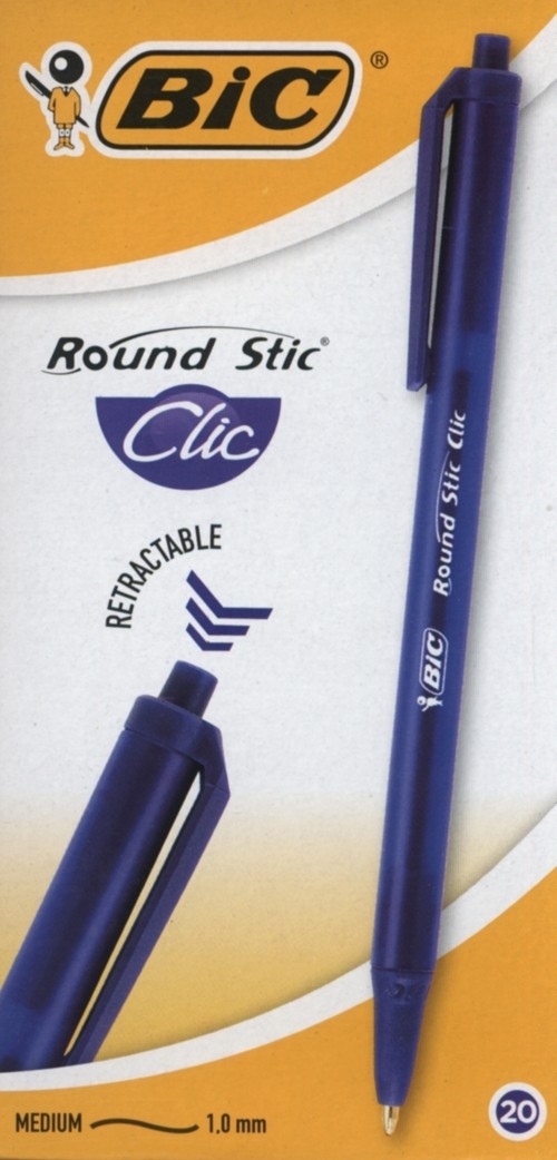 Round Stic Clic niebieski pudełko 20 sztuk