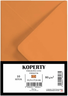 Koperty B6 - pomarańczowe, 10szt