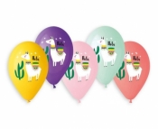 Balon gumowy Godan Premium Hel lama i kaktusy 33 cm / 5 szt. (GS120/LIK)