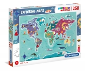 Clementoni, puzzle SuperColor 250: Exploring Maps - Obyczaje i tradycje na świecie (29064)
