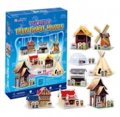 Puzzle 3D: World traditional houses (C100H)
