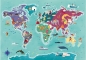 Clementoni, puzzle SuperColor 250: Exploring Maps - Obyczaje i tradycje na świecie (29064)