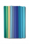 Bibuła marszczona, 25x200 cm, 10 rolek, 10 kolorów niebieskich