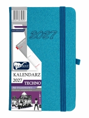 Kalendarz 2027 A6 tygodniowy Techno - turkusowy