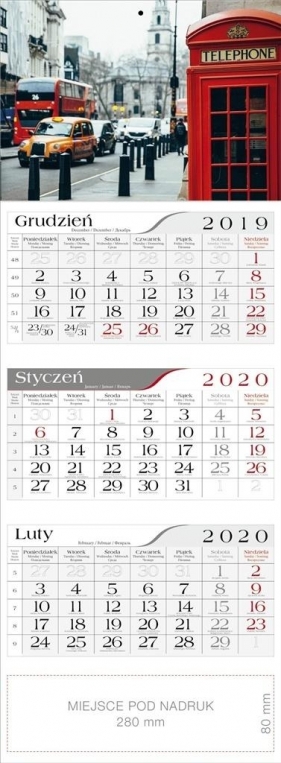 Kalendarz 2020 Trójdzielny Londyn CRUX