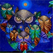 Mandala 7D - Sowa w fiolecie (NO-1006564)