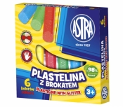 Plastelina Astra z brokatem, 6 kolorów (303109001)