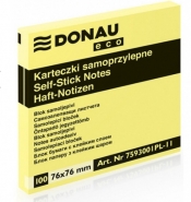 Notes samoprzylepny Donau Eco, 76x76mm - żółty (102232)