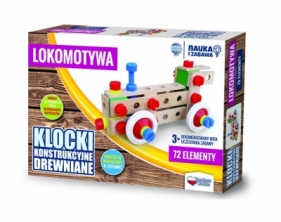 Klocki konstrukcyjne drewniane Lokomotywa