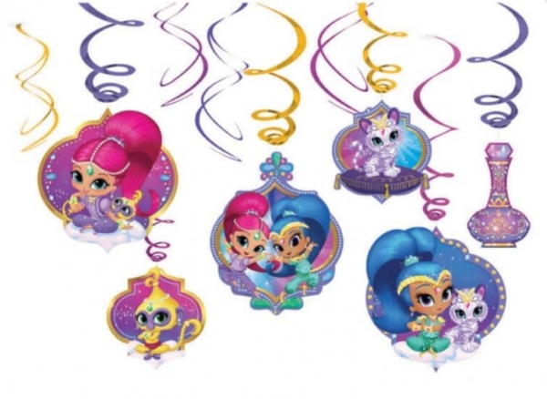 Dekoracje spiralki Shimmer & Shine 6 sztuk (9902166)