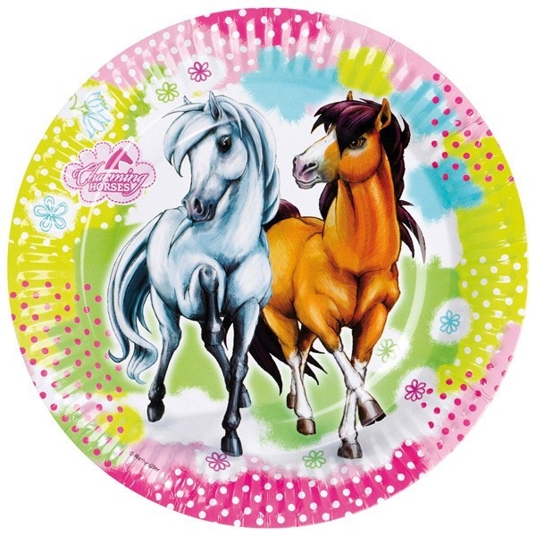 Talerze 23 cm Konie, 8 sztuk (552341)