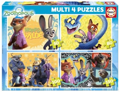 <img src='https://webimage.pl/pics/645/4/d8412668204645.jpg' style='height:440px' /> Puzzle Zwierzogród 2 50 + 8+ 100 + 150 113808
