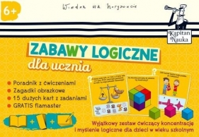 Kapitan Nauka. Zabawy logiczne dla ucznia. Wiedza na horyzoncie (poradnik dla opiekunów + zagadki obrazkowe + karty z ćwiczeniami + flamaster)