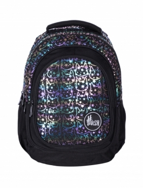 Hash, plecak trzykomorowy - Holo Effect Neon Kitty, AB330