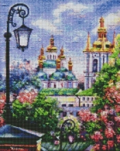 Diamentowa mozaika - Kijów na wiosnę 40x50cm