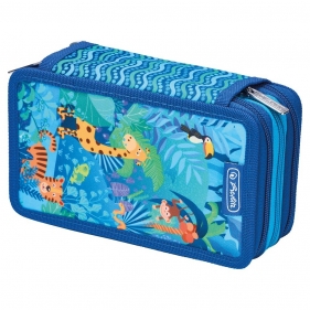 Herlitz, Piórnik potrójny z wyposażeniem - Jungle Safari