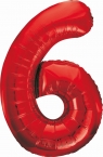 Balon foliowy Godan cyfra 6 czerwona  85c (BCHCW6)