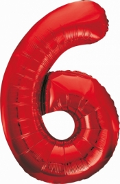 Balon foliowy Godan cyfra 6 czerwona 85c (BCHCW6)