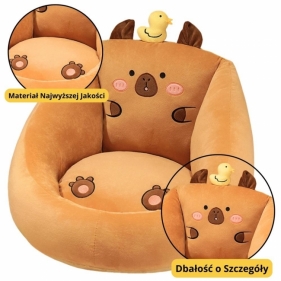 Fotel pluszowy Kapibara z kaczuszką brązowy 50x45