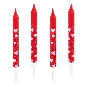 Świeczki czerwone serduszka 10 sztuk (550334)