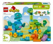 Lego, Duplo - Dinozaury na kółkach 3w1, 108 el. (10451)