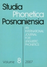 Studia Phonetica Posnaniensia 8 2007 An international journal for