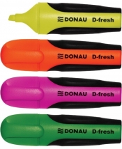 Zakreślacz fluorescencyjny DONAU D-Fresh, 2-5mm(linia), 4 sztuki mix kolorów