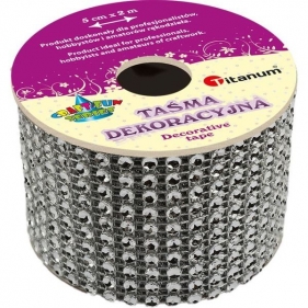 Taśma dekoracyjna kryształki, srebrna (339379)