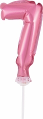 Balon foliowy różowy 13 cm, cyfra 7 (BC-5RO7)