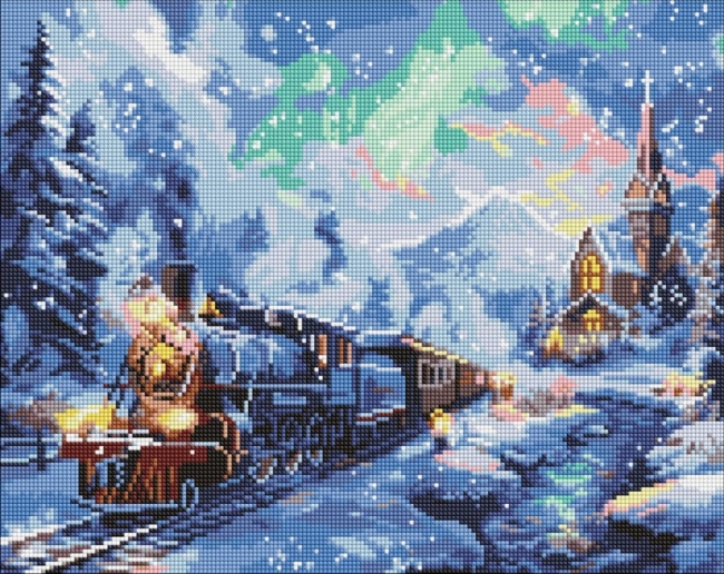 <img src='https://webimage.pl/pics/648/5/d4823104365648.jpg' style='height:440px' /> Diamentowa mozaika - Świąteczny pociąg 40x50cm