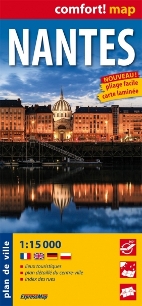 Nantes laminowany plan miasta 1:15 000