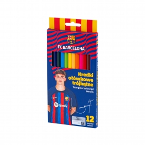 Kredki ołówkowe trójkątne FC Barcelona 12 kolorów, 1 op.