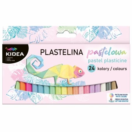 Plastelina pastelowa Kidea, 24 kolory (DRF-080649) (Uszkodzone opakowanie)