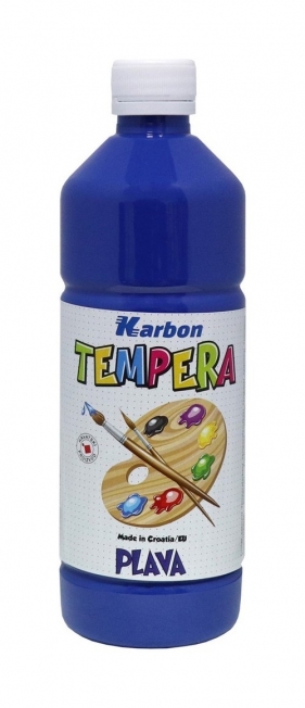 Farba tempera w butelce Karbon niebieska 550ml