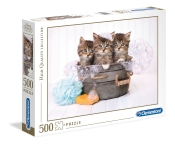 Clementoni, Puzzle High Quality Collection 500: Kittens and Soap (35065)