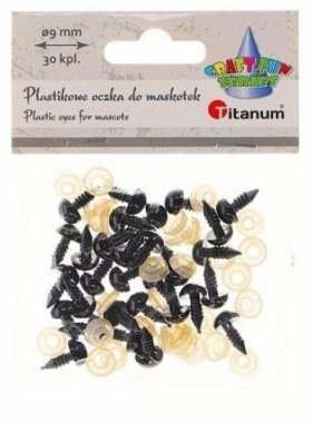 Oczy do maskotek plastikowe 9mm z mocowaniem 30szt