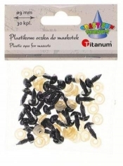 Oczy do maskotek plastikowe 9mm z mocowaniem 30szt