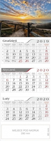 Kalendarz 2020 Trójdzielny O zachodzie CRUX