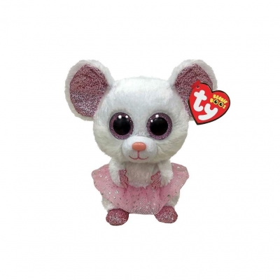 Ty Beanie Boos: Nina - maskotka biała ballerina mysz, 15cm (TY36365)